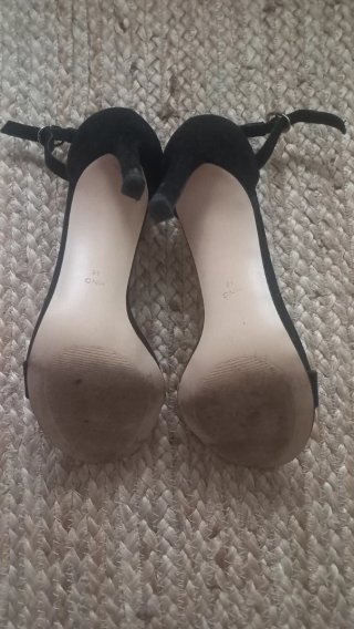 Sandalias Mango Negras Tacón Alto