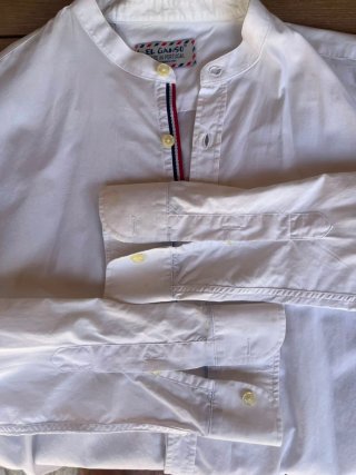 Camisa Ganso Caballero Blanca cuello Mao