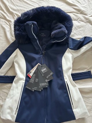 Chaqueta de esquí Oysho azul y blanca Talla S