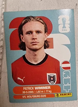 Cromo Patrick Wimmer Austria Panini