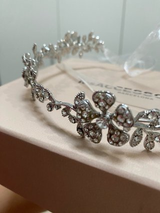 Tiara Novia Pronovias Plata