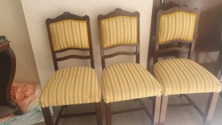 4 Sillas de Comedor Tapizadas Madera