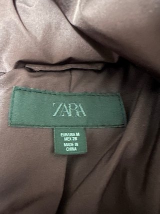 Piumino Zara marrone con cappuccio