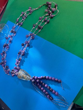 Collana fatta a mano perle e cristalli