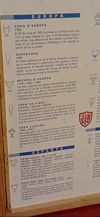 Cuadro trofeos FC Barcelona 1899-1993 - Colección