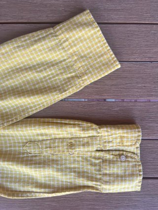Camisa de cuadros amarilla para hombre Talla 41