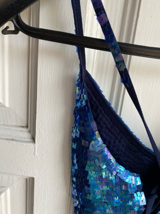 Top lentejuelas azul y morado
