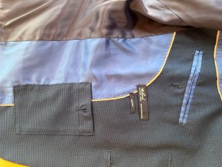 Traje azul de chaqueta y pantalón