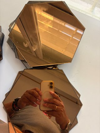 Set di Specchi Esagonali Bronzo/Fumè