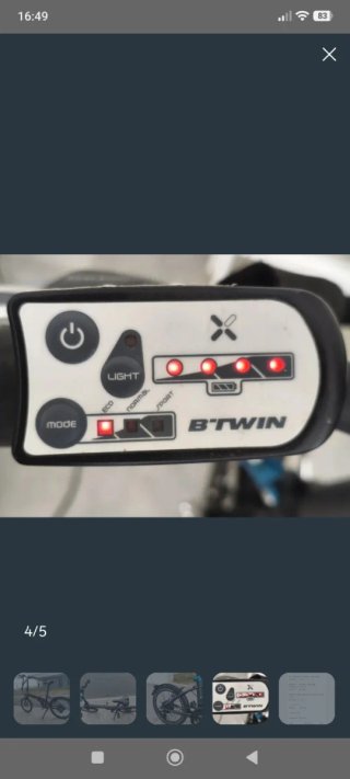 Bicicleta Eléctrica Plegable B'TWIN Decathlon