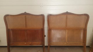 2 cabeceros madera 90cm ratán