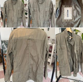 Chaqueta verde militar con bolsillos