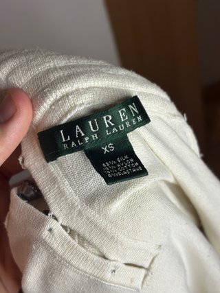 Camiseta Ralph Lauren cuello volante beige