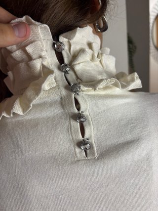 Camiseta Ralph Lauren cuello volante beige