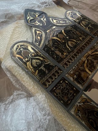 Espejo antiguo decorativo metal y madera