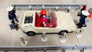 Control policía en carretera en Obras Playmobil