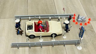 Control policía en carretera en Obras Playmobil