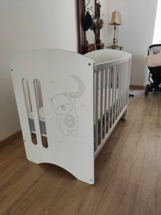Cuna de madera blanca, minicuna, amaca jane