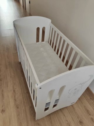 Cuna de madera blanca, minicuna, amaca jane