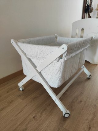 Cuna de madera blanca, minicuna, amaca jane