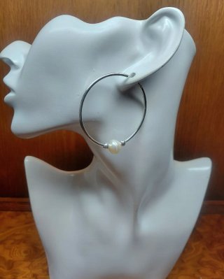 Pendientes Aro Plata y Perlas
