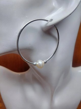Pendientes Aro Plata y Perlas