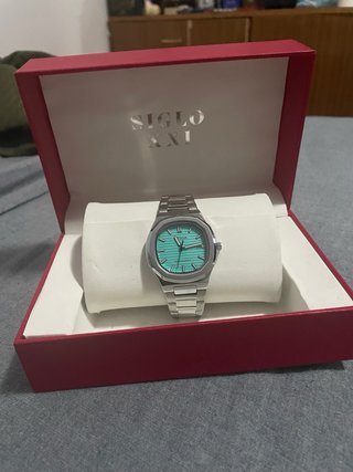 Reloj RSGA color plateado con esfera azul Tiffany