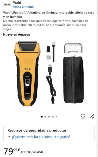 Afeitadora Wahl Lifeproof Negra y Amarilla