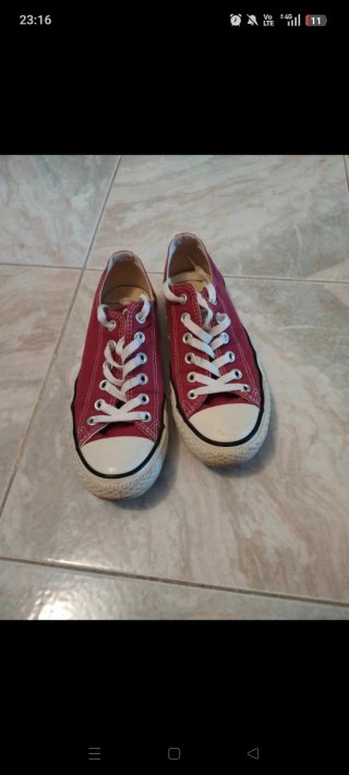 Sneakers Converse rosse in tela