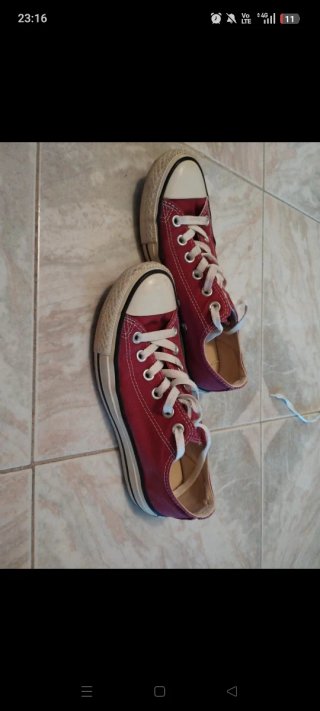 Sneakers Converse rosse in tela