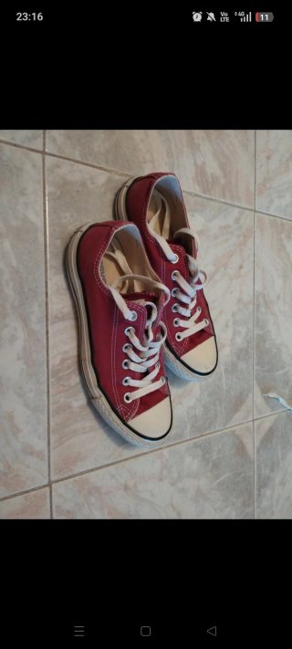 Sneakers Converse rosse in tela
