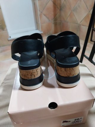 Sandalias cuña negras talla 37