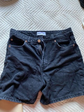 Bermuda vaquera negra mujer Zara