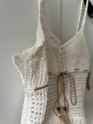Top crochet blanco