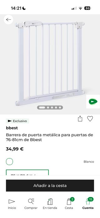 Barrera de puerta Bbest metálica