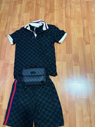 Conjunto Gucci Polo y Pantalón Negro