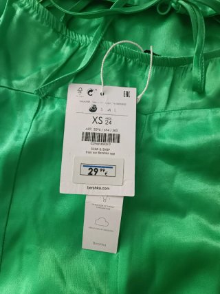 Vestido verde satinado tirantes
