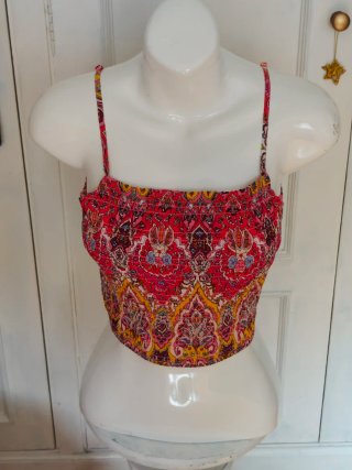 Conjunto Boho Paisley Top Corto y Falda Larga