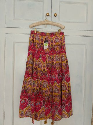 Conjunto Boho Paisley Top Corto y Falda Larga