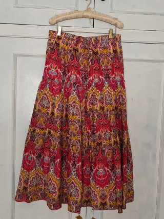 Conjunto Boho Paisley Top Corto y Falda Larga