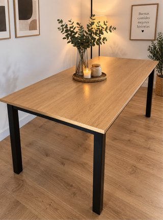 Mesa Comedor Madera y Metal 1.50m