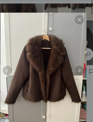 Chaqueta reversible pelo Zara marrón