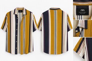 Camisa Zara Rayas Multicolor Manga Corta Talla M