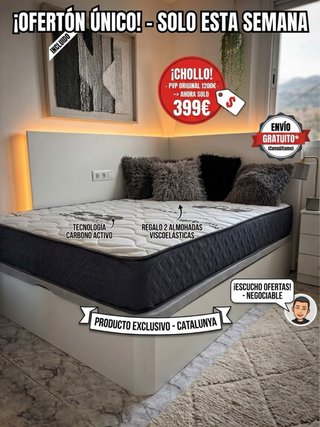 Colchón y canapé con cabecero de lujo