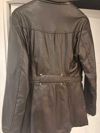 Chaqueta de cuero sintético V marrón