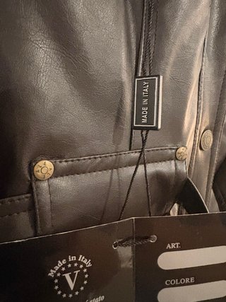 Chaqueta de cuero sintético V marrón