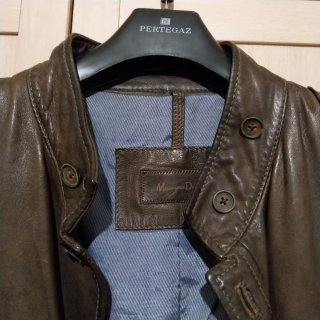 Chaqueta Piel Massimo Dutti Safari Marrón