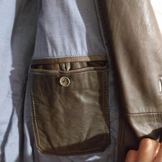Chaqueta Piel Massimo Dutti Safari Marrón