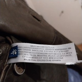 Chaqueta Piel Massimo Dutti Safari Marrón