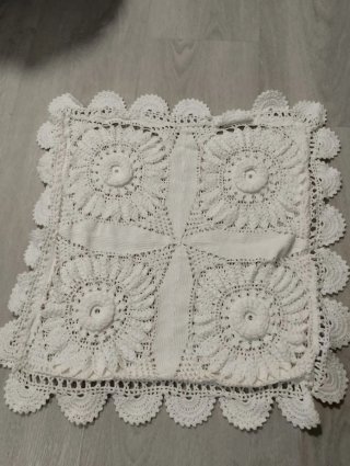 Colcha y funda cojín ganchillo